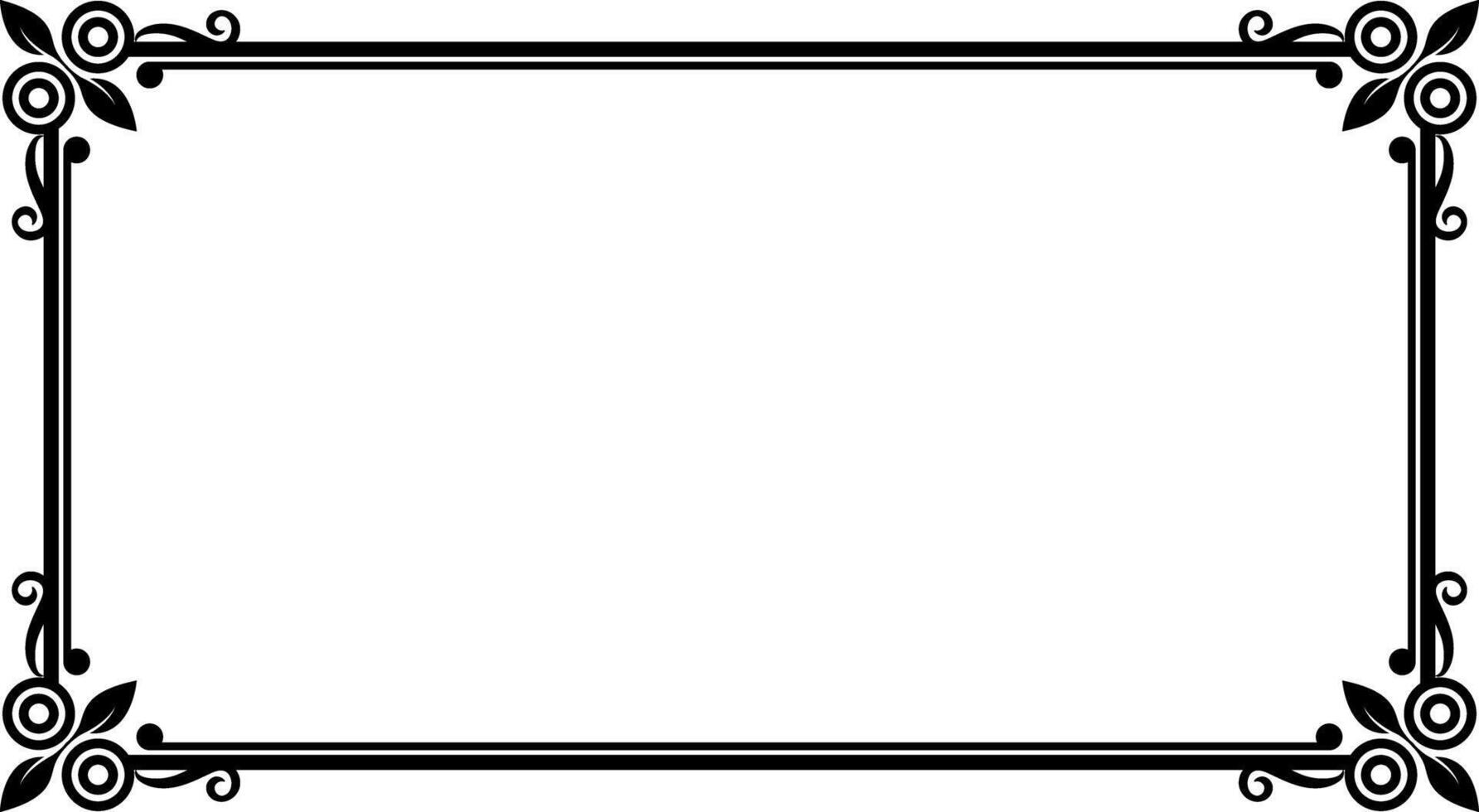 a black and white frame with a decorative design vector