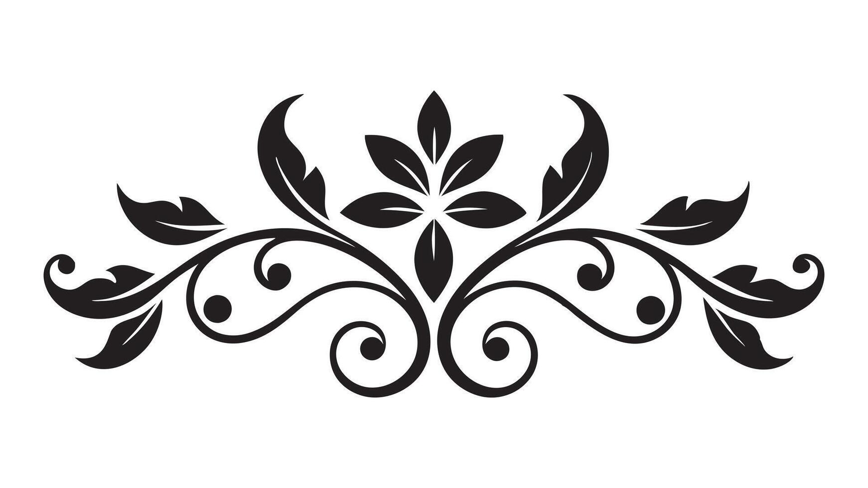 a black and white design of a floral design vector