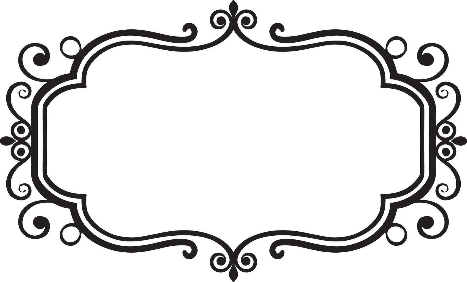 a black and white ornate frame with swirls vector