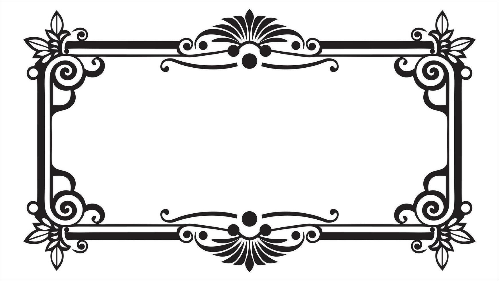 a black and white frame with ornate design vector