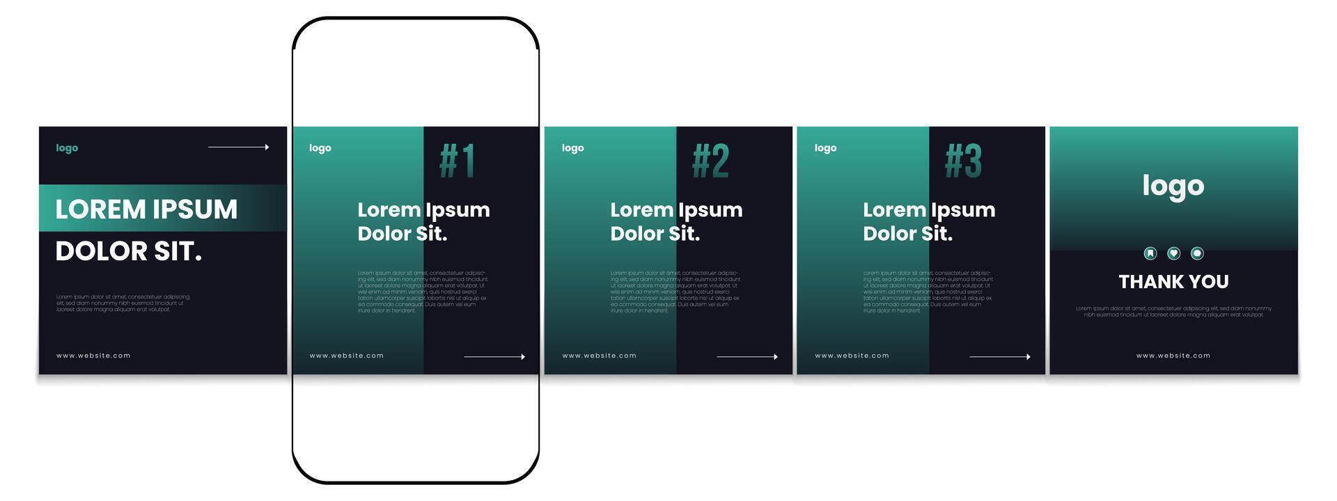 Modern business carousel post design, Editable social media carousel post vector