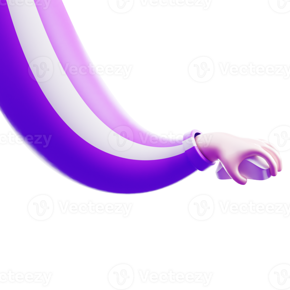 Flexible Hand Using a Mouse to Scroll Information on a Computer, Isolated on Transparent Background. 3D Illustration. png