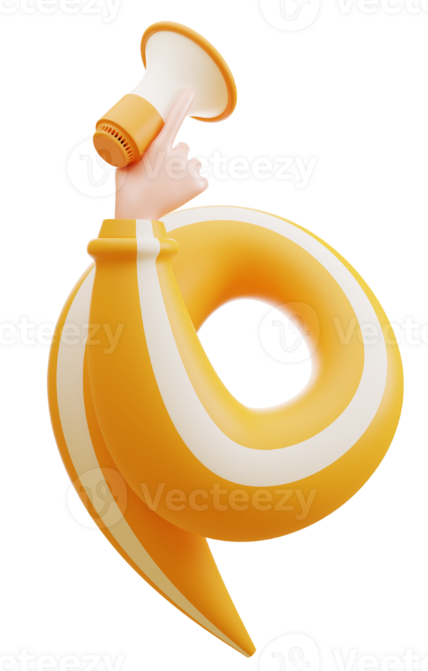 Hand Holding Megaphone. concept illustration isolated on transparent background. 3d rendering png