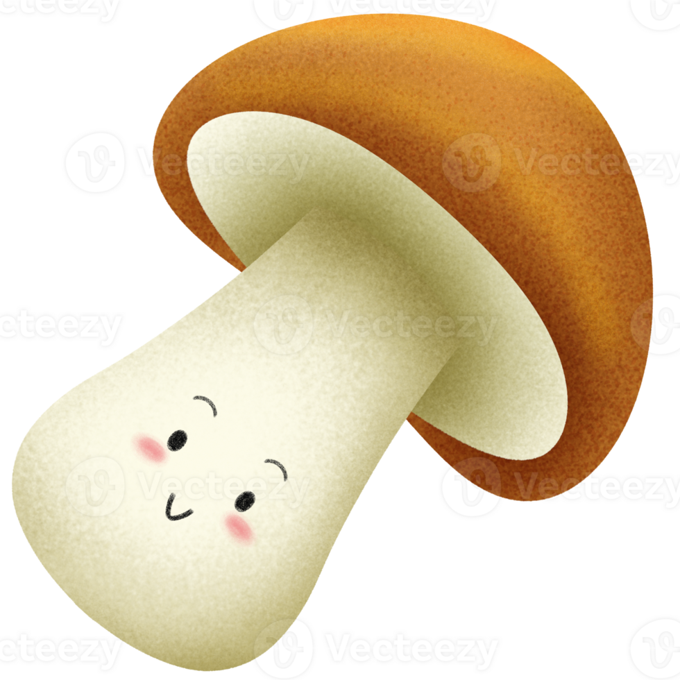 hand drawn autumn mushrooms element, hand drawn cartoon character style,hand drawn illustrations children's story books png