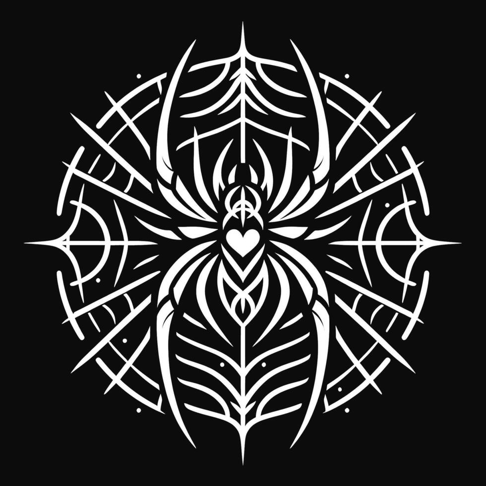Detailed Spider Silhouette for Graphic Designs vector