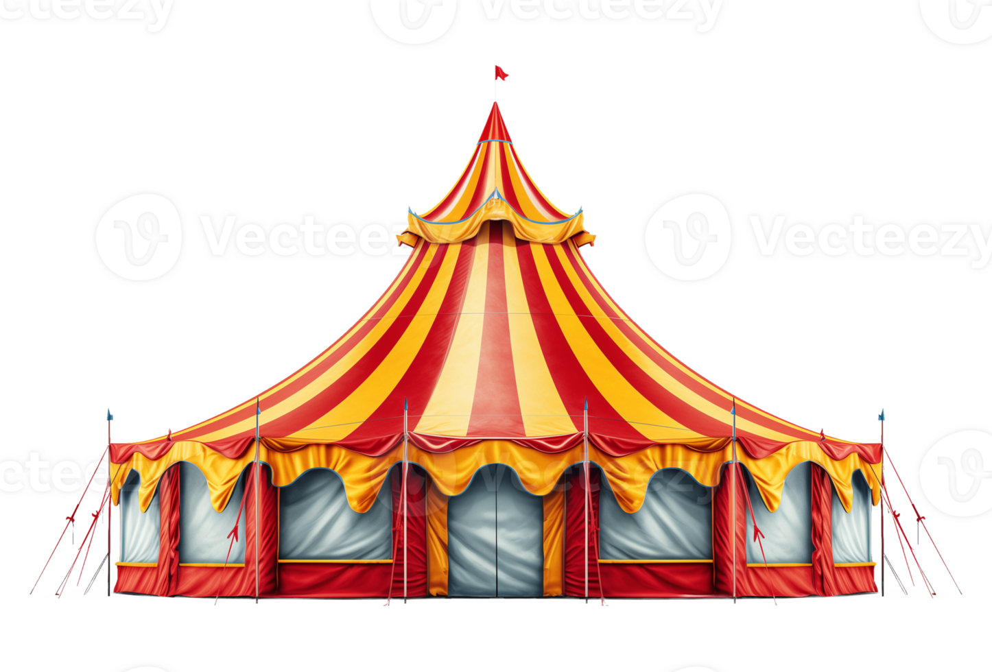 Circus Tent Front View Isolated on Transparent Background png