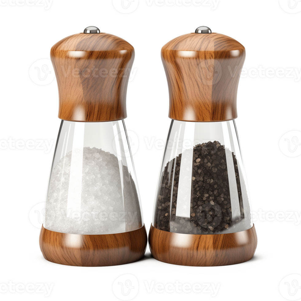 Shaker of Salt and Pepper Isolated on Transparent Background png