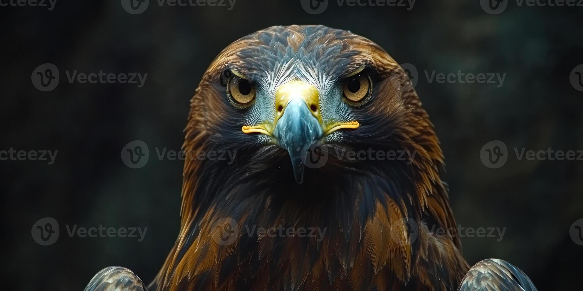 Close-up Portrait of a Golden Eagle's Face photo