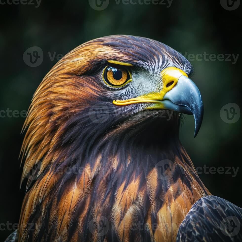 Close-up of a Golden Eagle's Head with Sharp Gaze photo