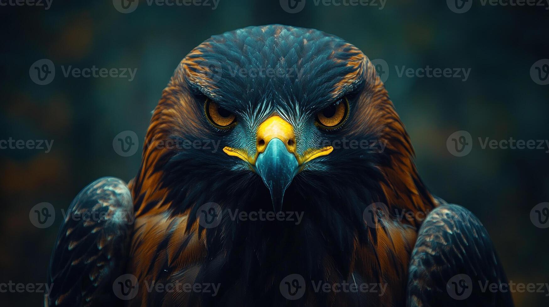 Close-up Portrait of a Golden Eagle with Intense Gaze photo