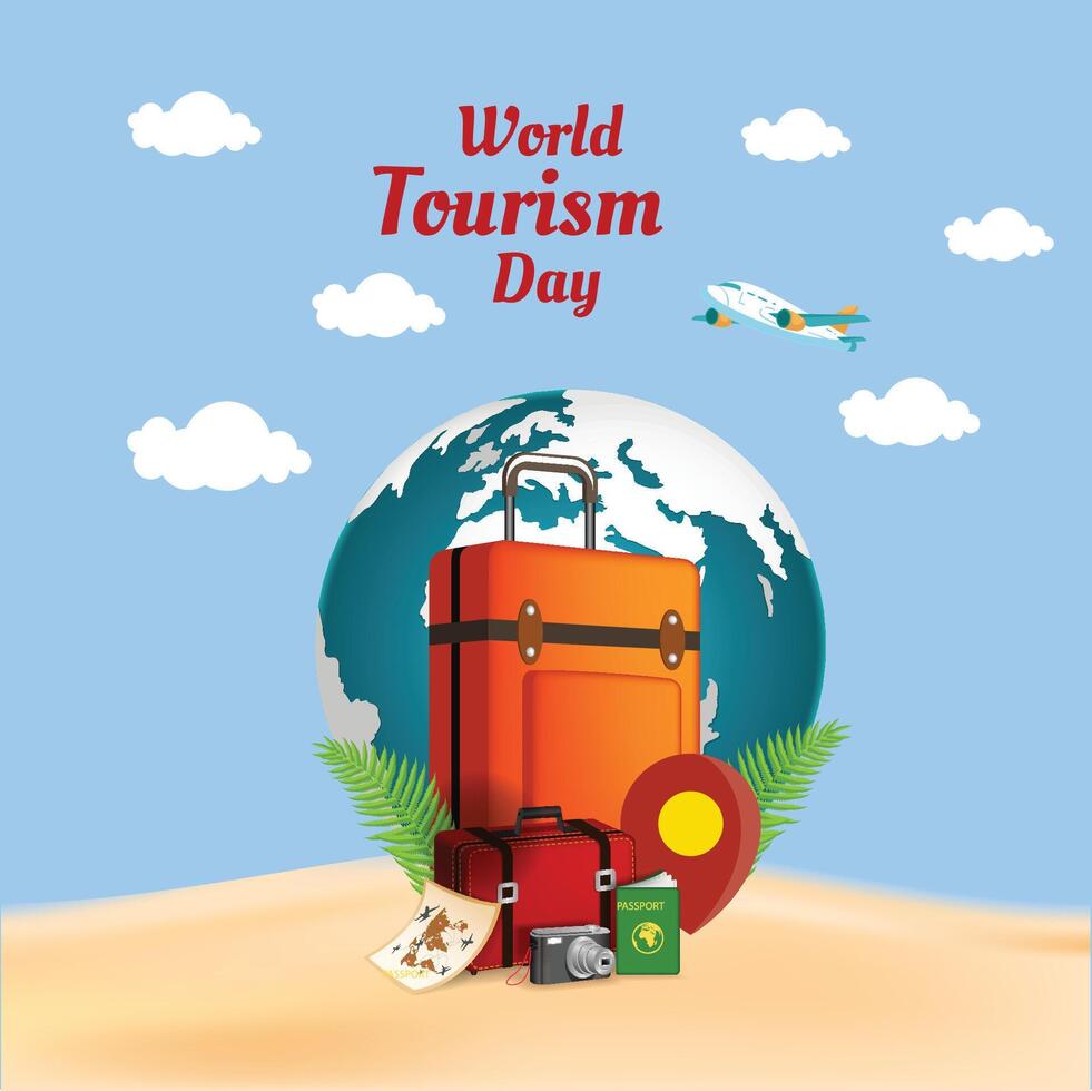 World Tourism Day social media post vector