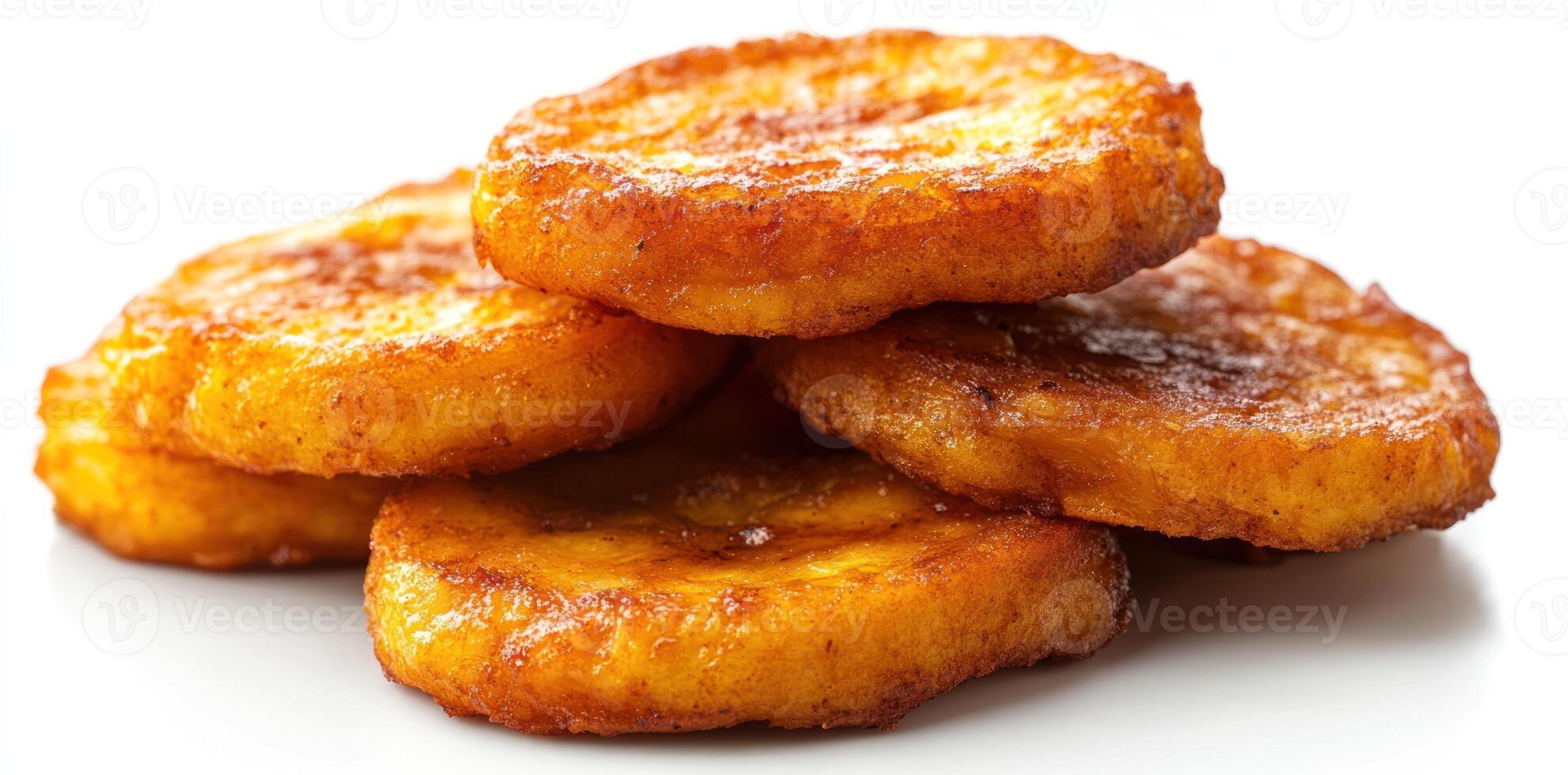 Four Golden Brown Fried Banana Fritters photo