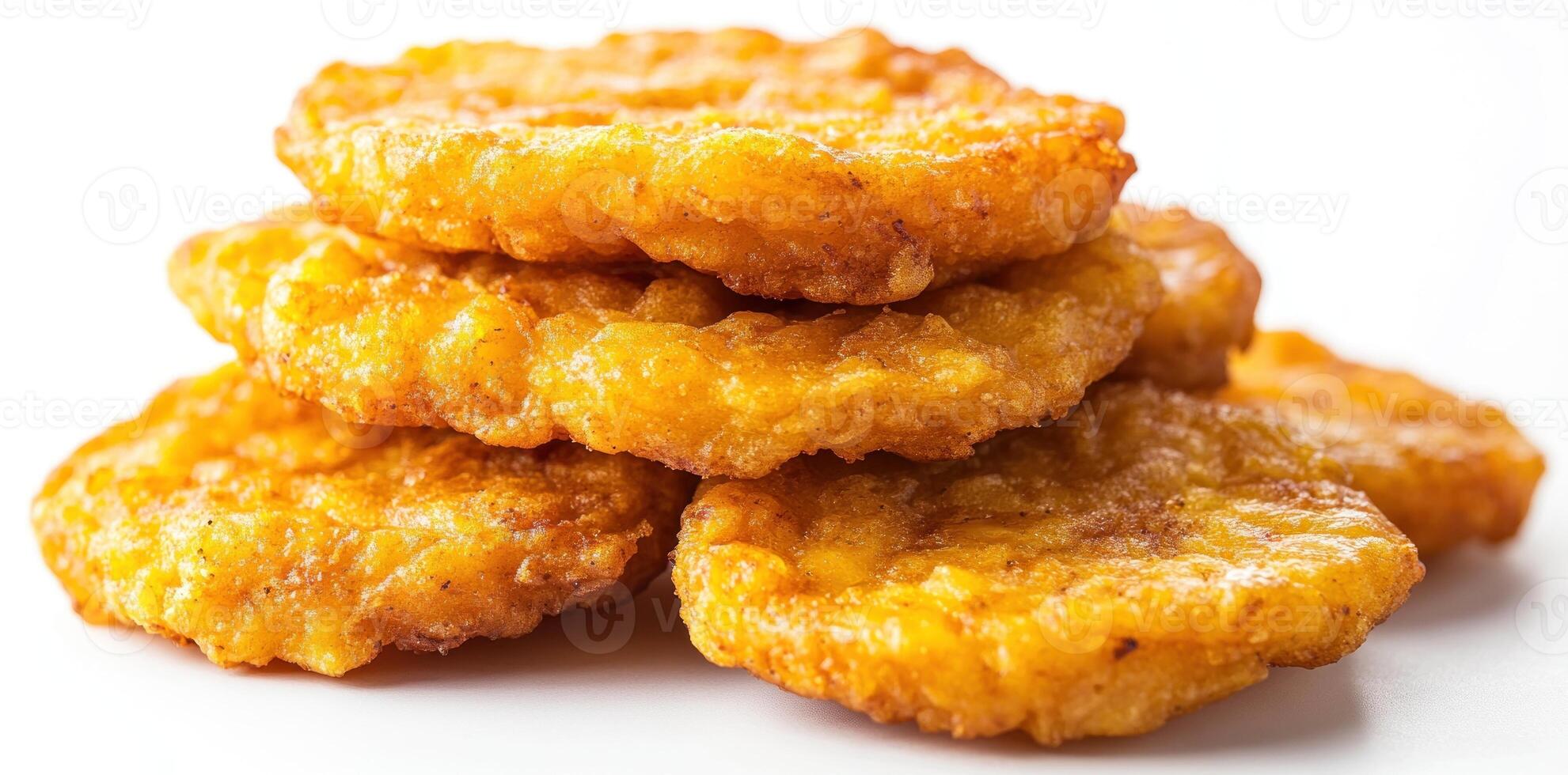 Close-up of a Stack of Crispy Fried Banana Fritters photo