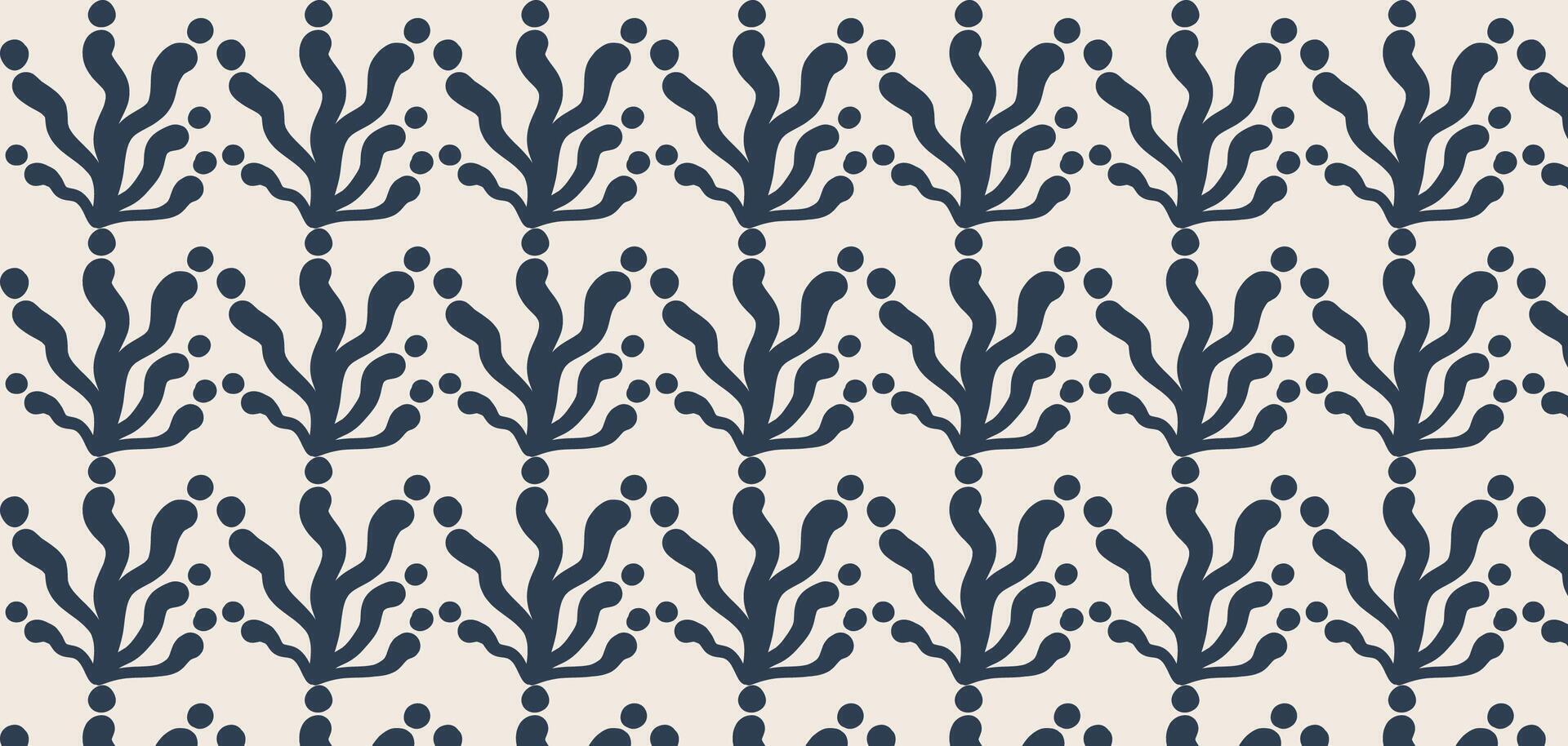 Ocean plants seamless pattern. Pastel boho background in minimalist. Suit for presentation, backgrounds, wallpapers, textile, and fashion. vector
