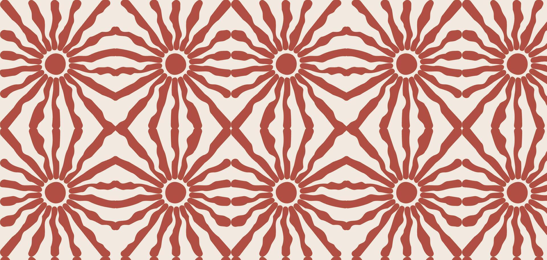 Abstract contemporary hand drawn flowers seamless pattern. Pastel boho background in minimalist. Suit for presentation, backgrounds, wallpapers, textile, and fashion. vector