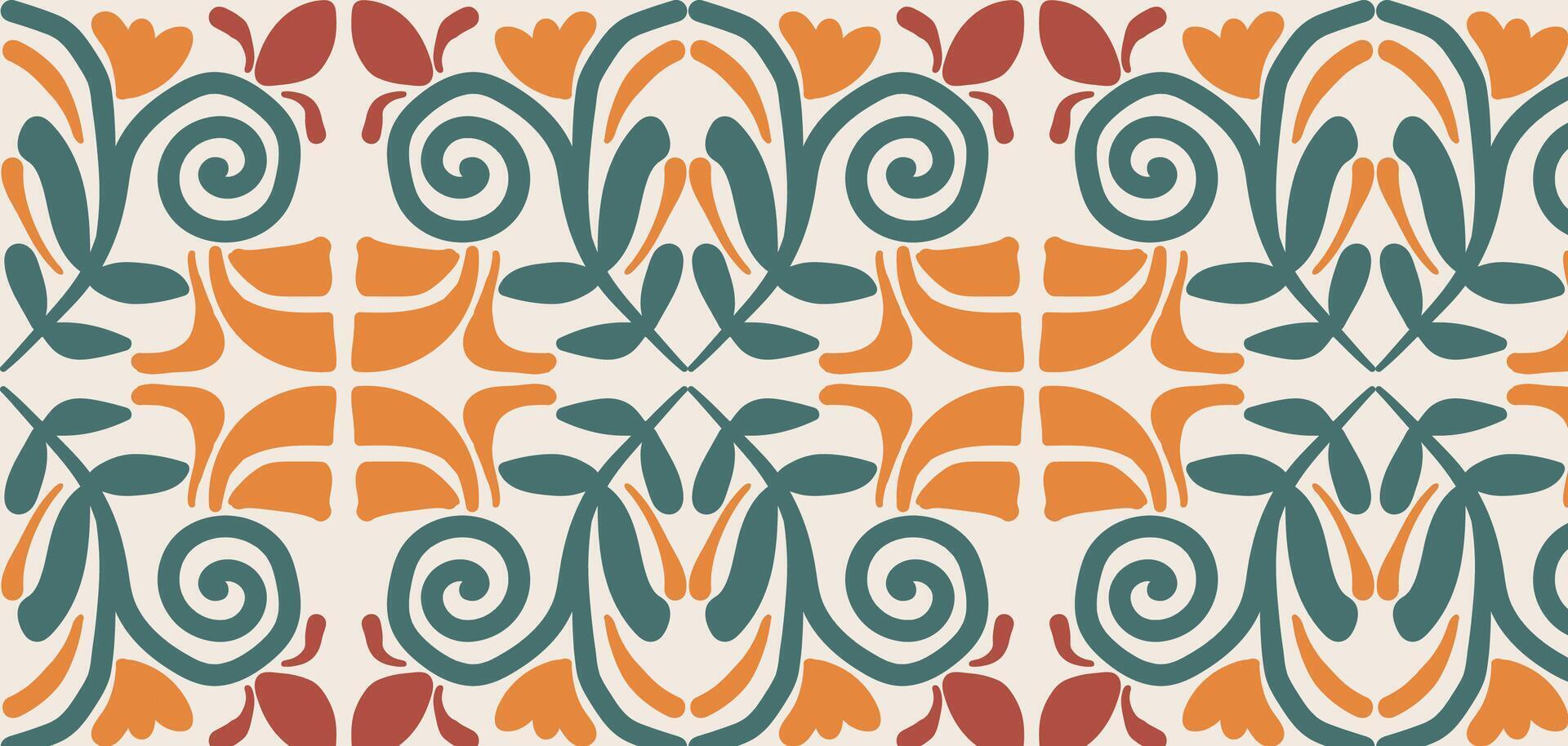 Feminine flowers with floral seamless pattern. Pastel boho background in minimalist. Suit for presentation, backgrounds, wallpapers, textile, and fashion vector