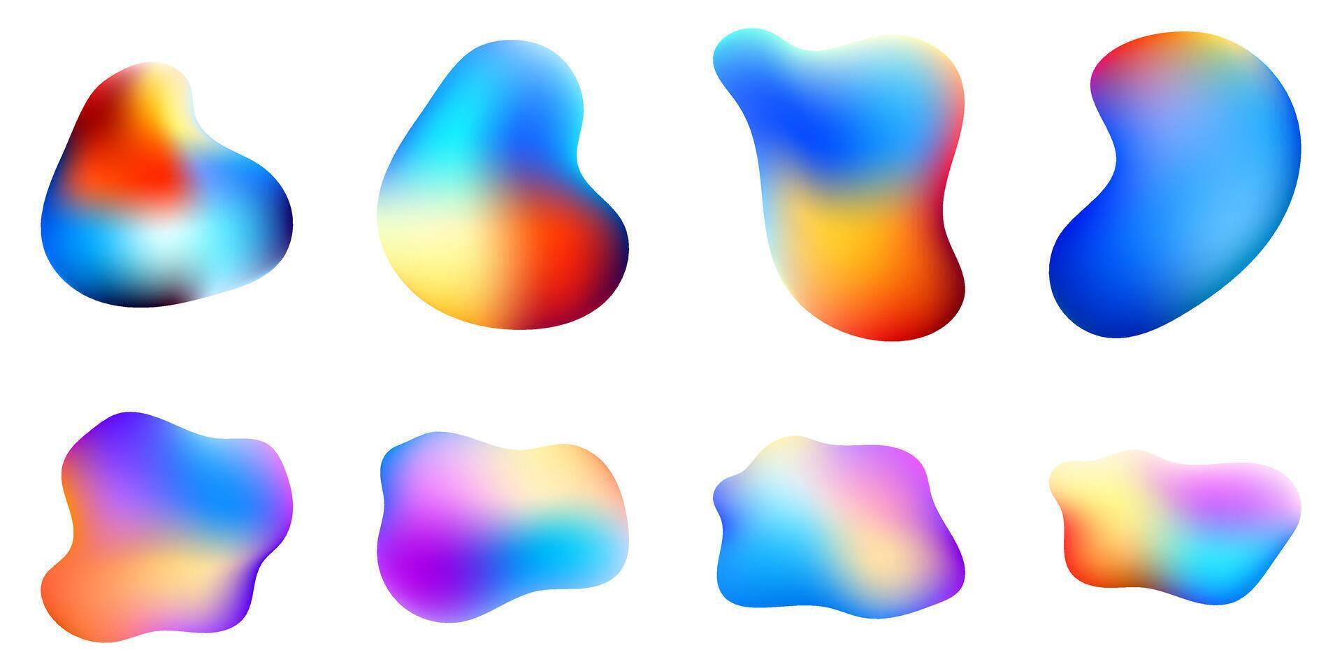 colorful 3d liquid shape design collection vector