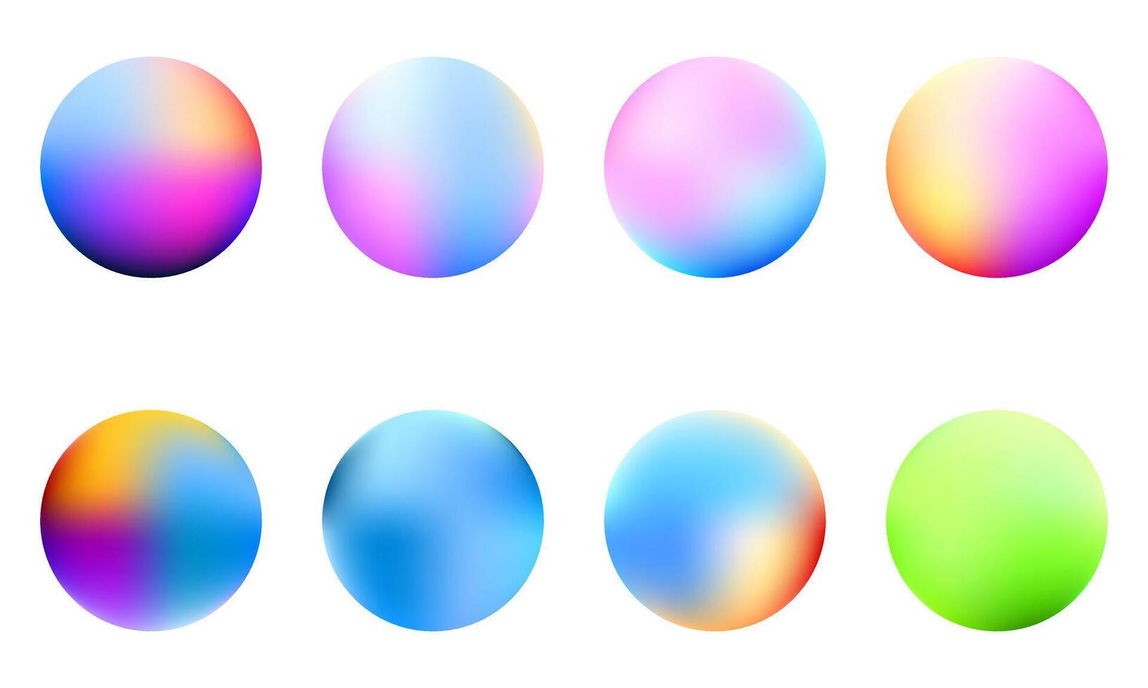 3d colorful gradient sphere shapes collection vector