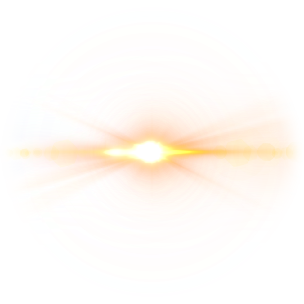 Abstract lens flare star light effect golden yellow tone. png