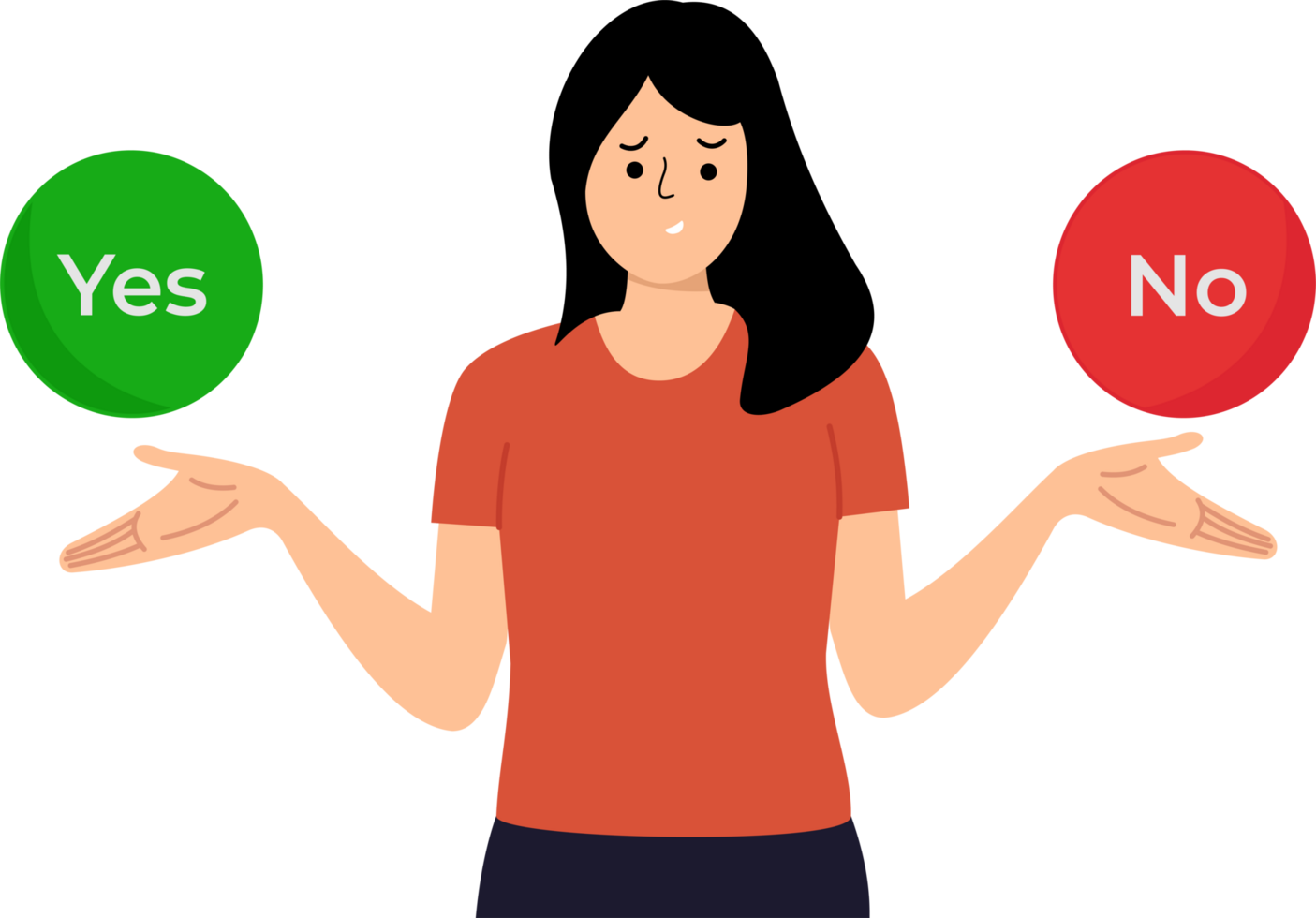 making decision dilemma between two options confused yes or no choice png
