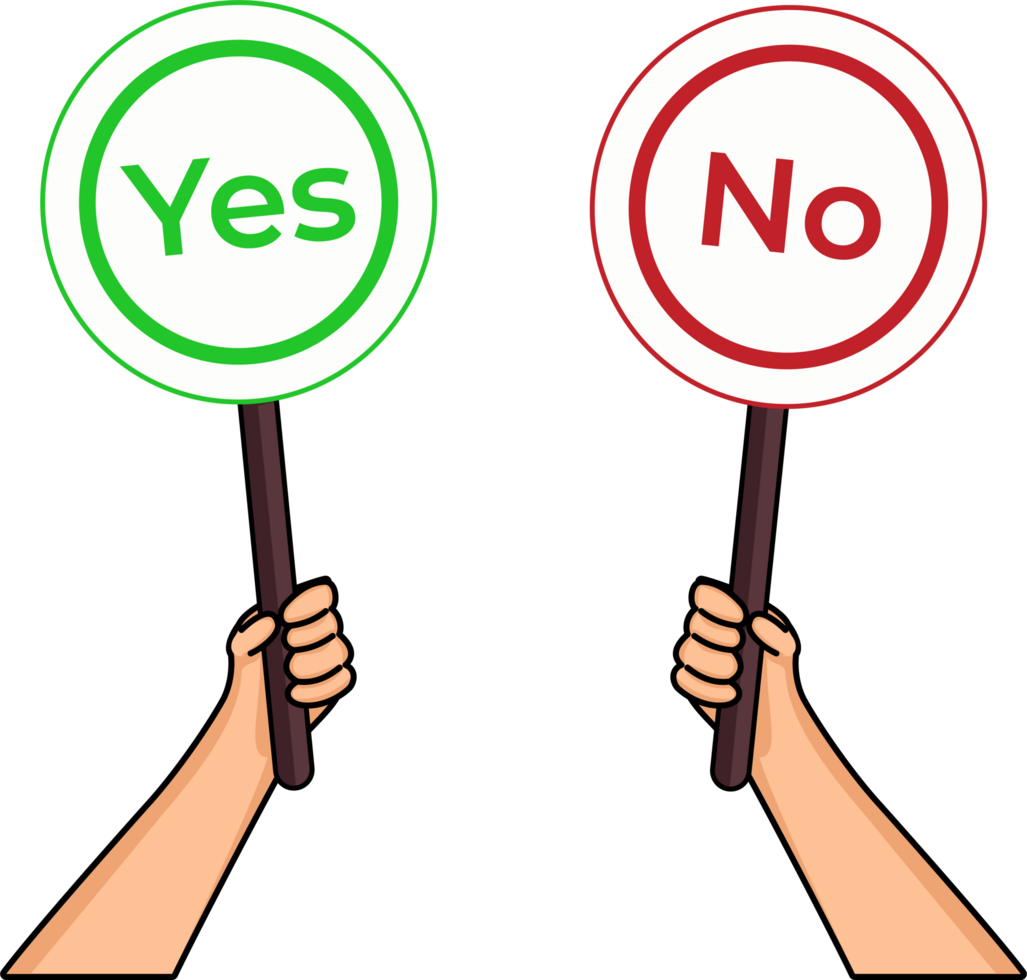 concept of giving a true or false or yes and no assessment png