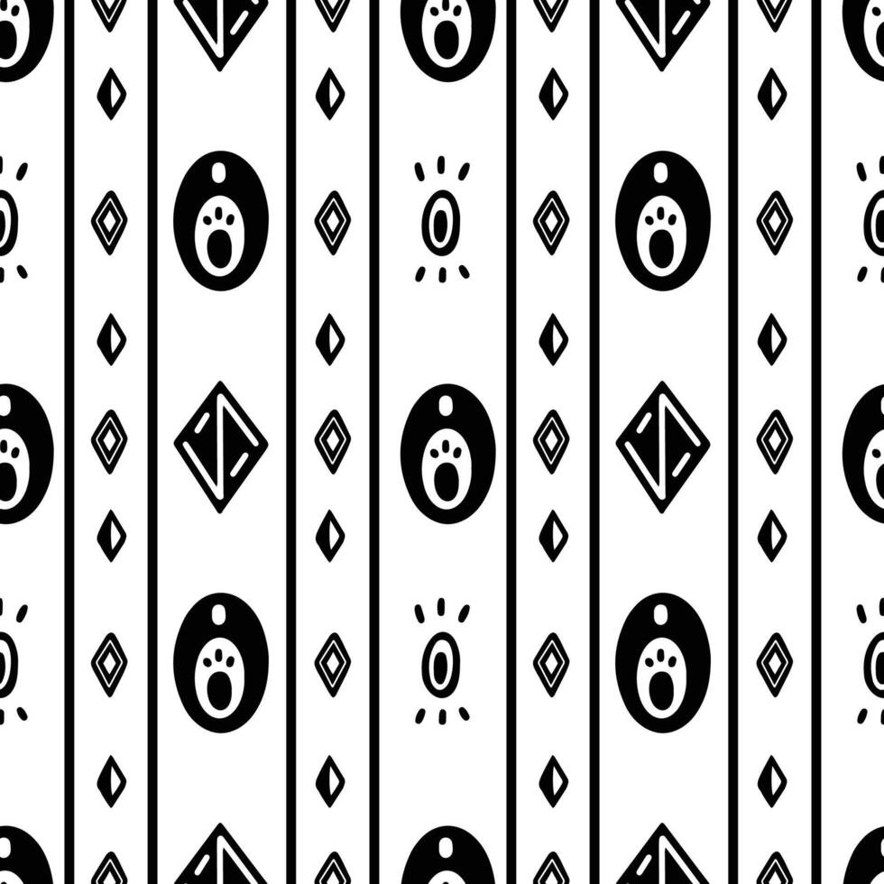 Ethnic traditional symbols hand drawn doodle style seamless pattern background. geometric shapes for wrapping, wallpaper, print and clothing vector