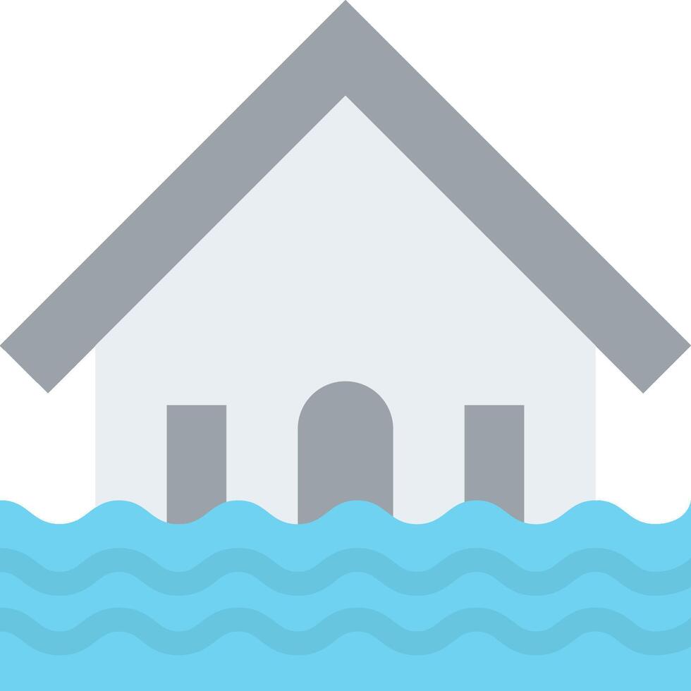 flooded house illustration design vector
