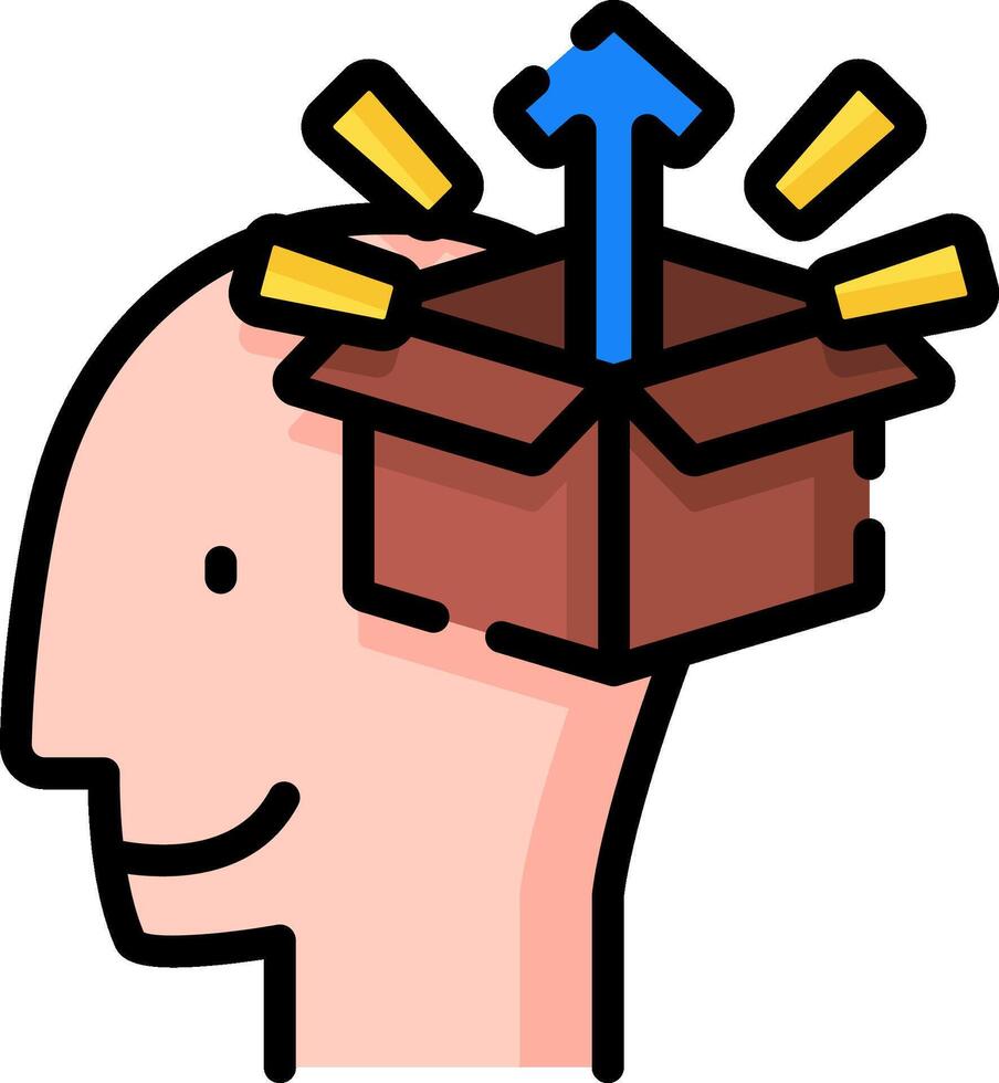 think out of the box illustration design vector
