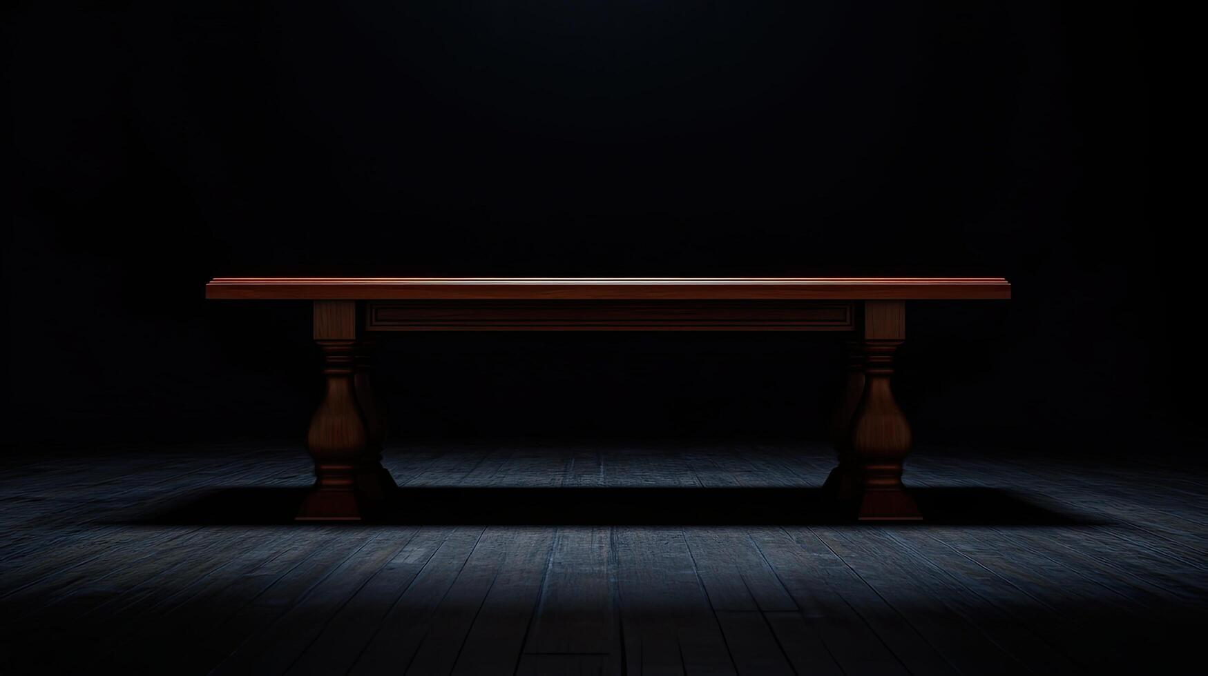 Dining Table isolated on black background photo