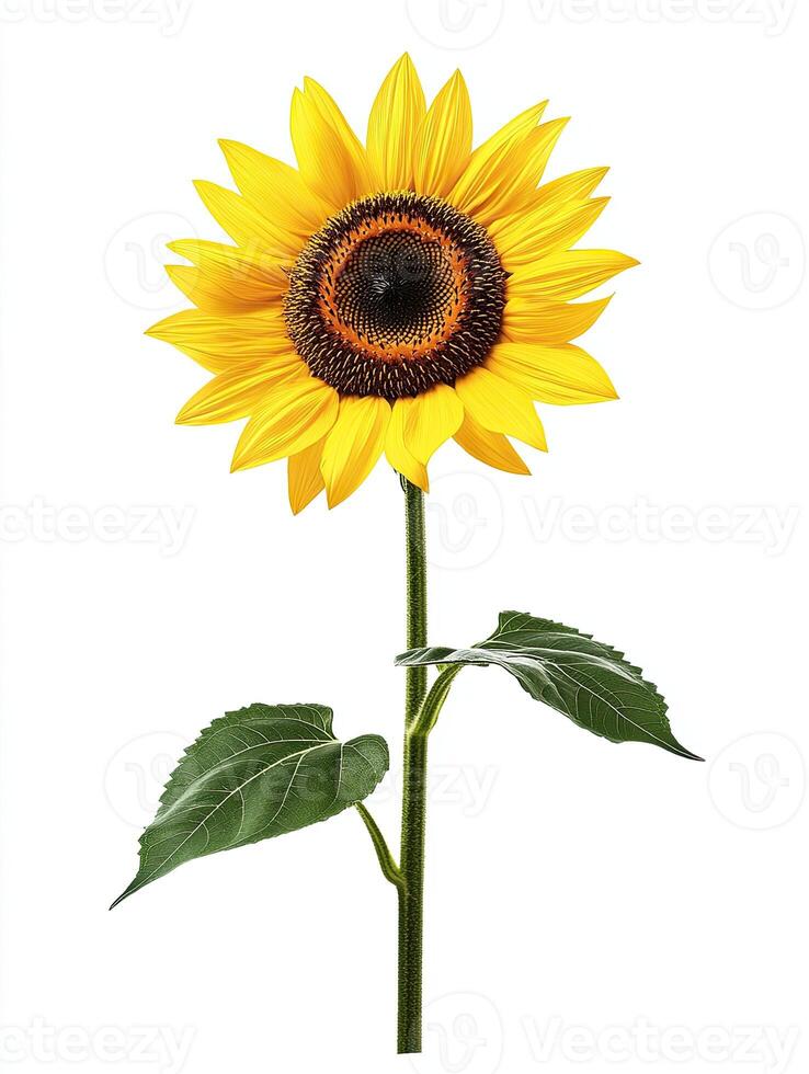 Sunflower isolated on white background photo