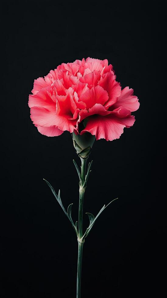 Carnation isolated on black background photo