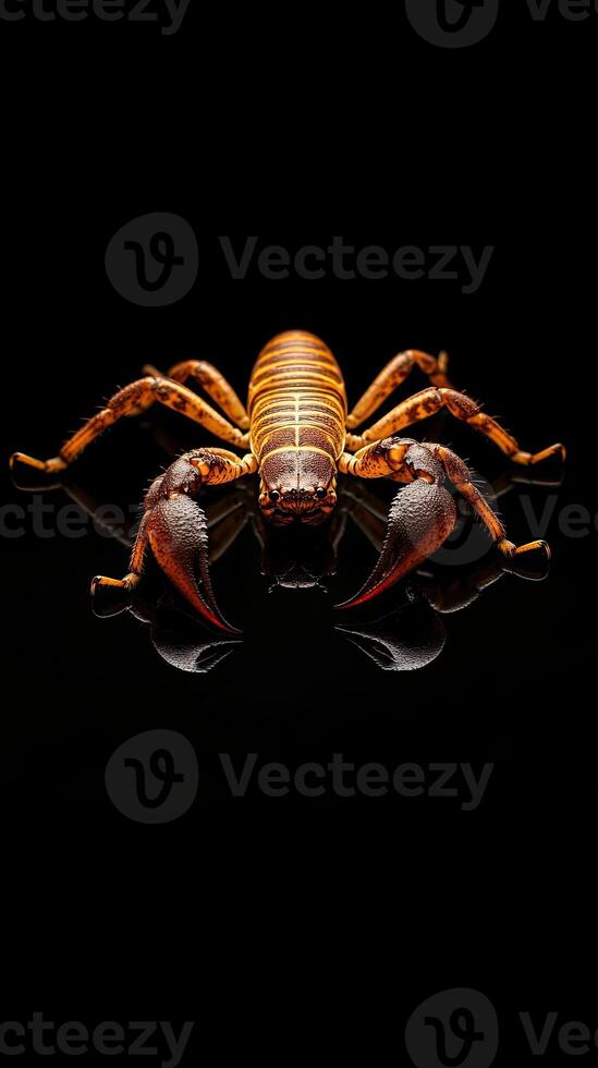 Scorpion isolated on black background photo