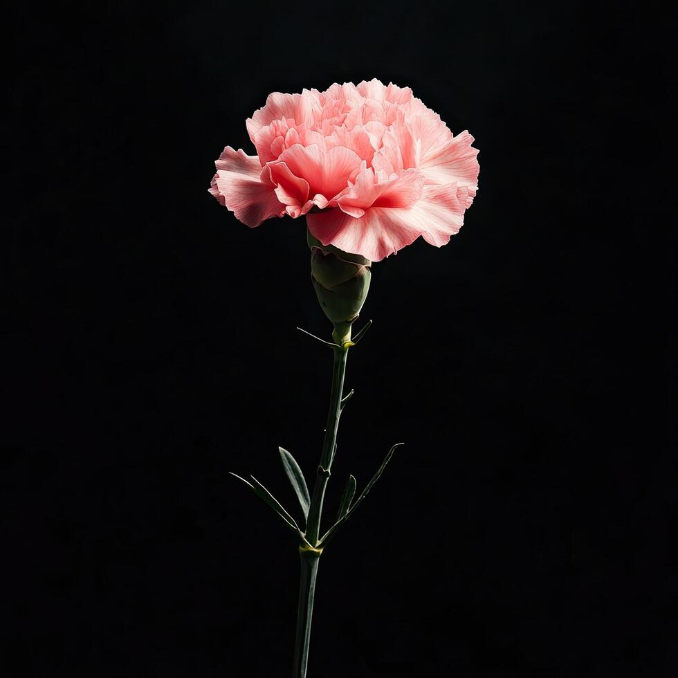 Carnation isolated on black background photo