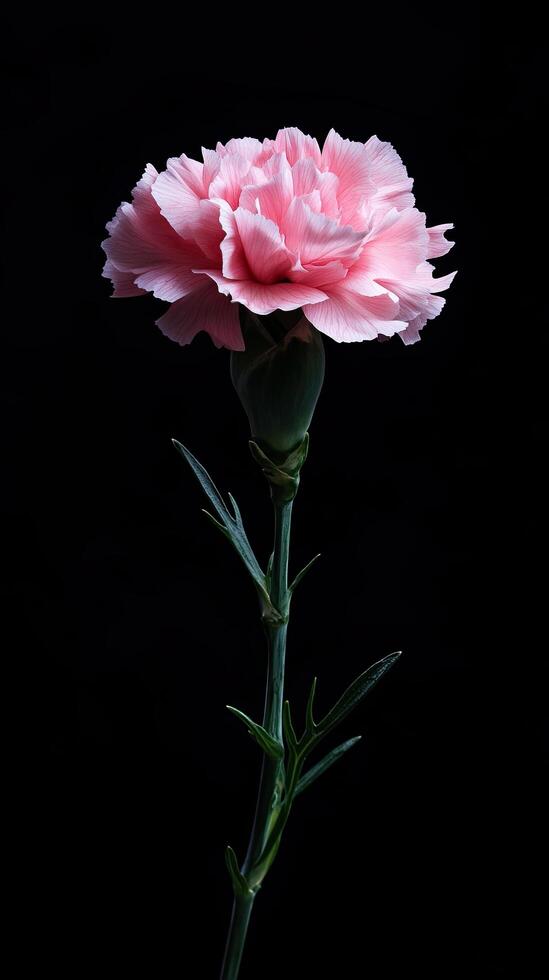 Carnation isolated on black background photo