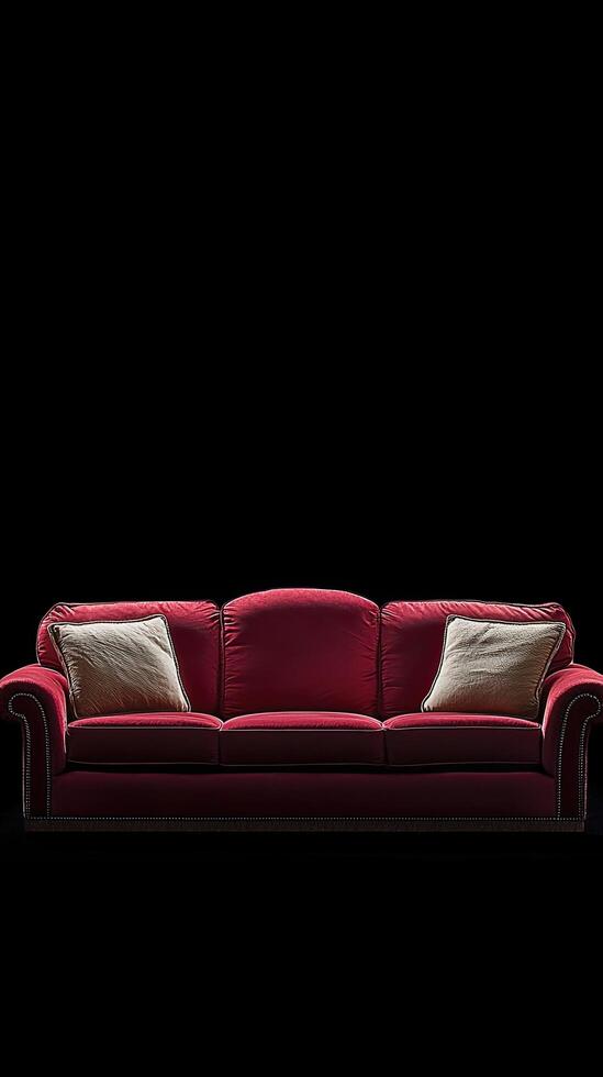 Sofa isolated on black background photo