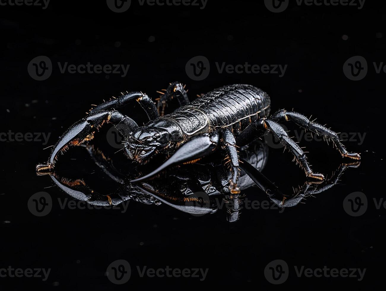 Scorpion isolated on black background photo