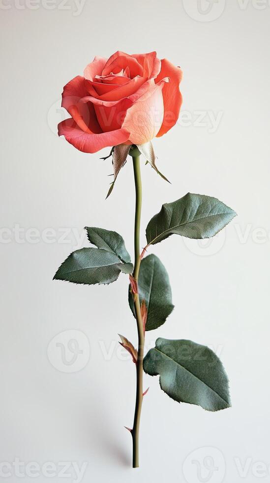 Rose isolated on white background photo