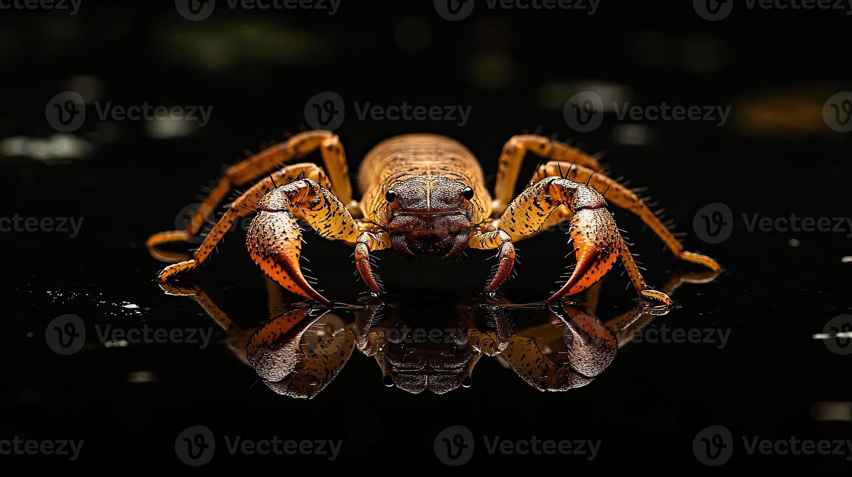 Scorpion isolated on black background photo