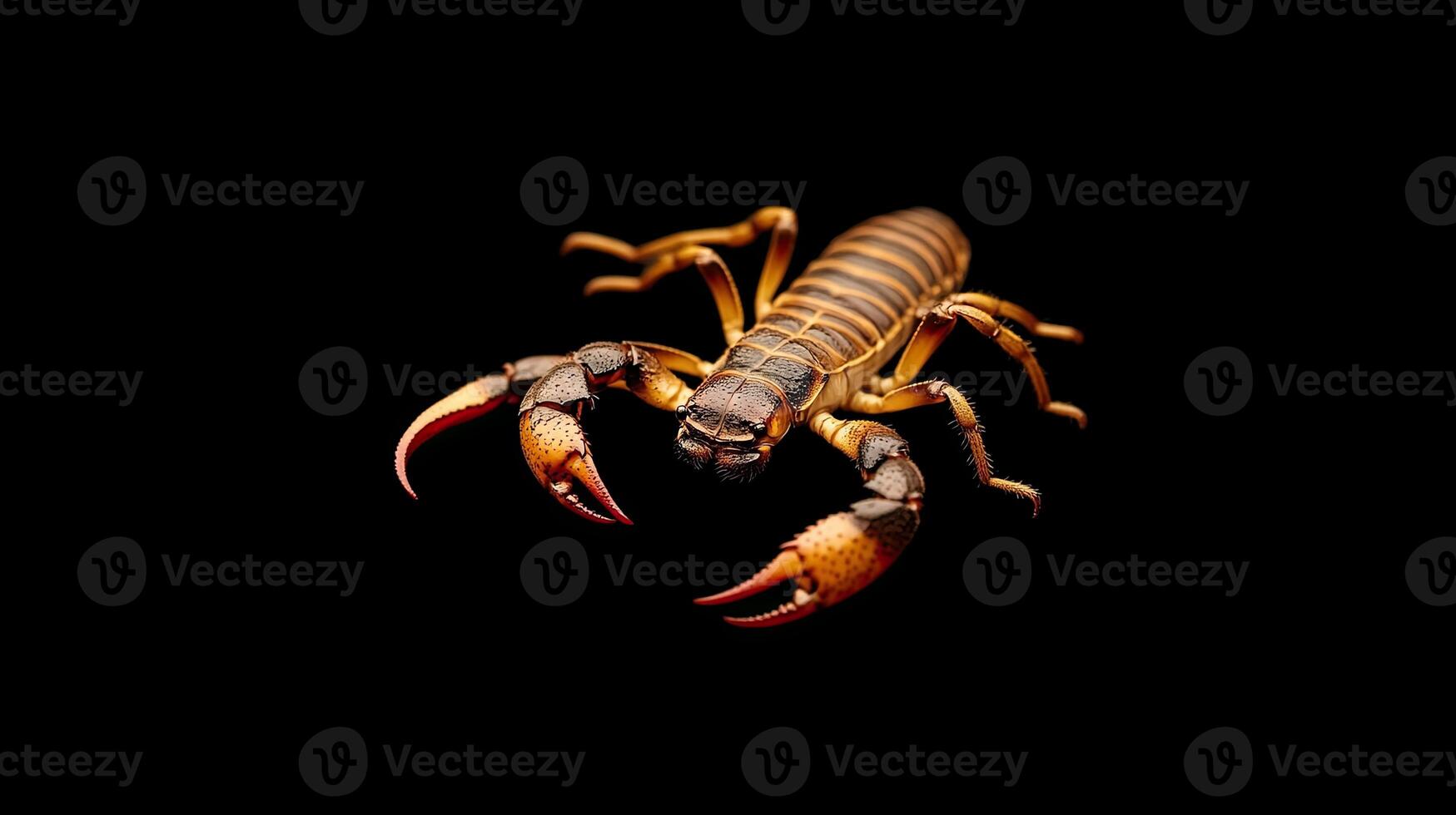 Scorpion isolated on black background photo