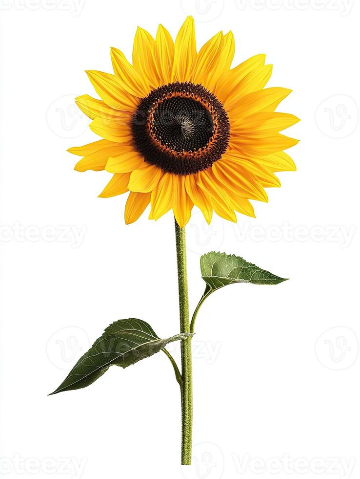 Sunflower isolated on white background photo