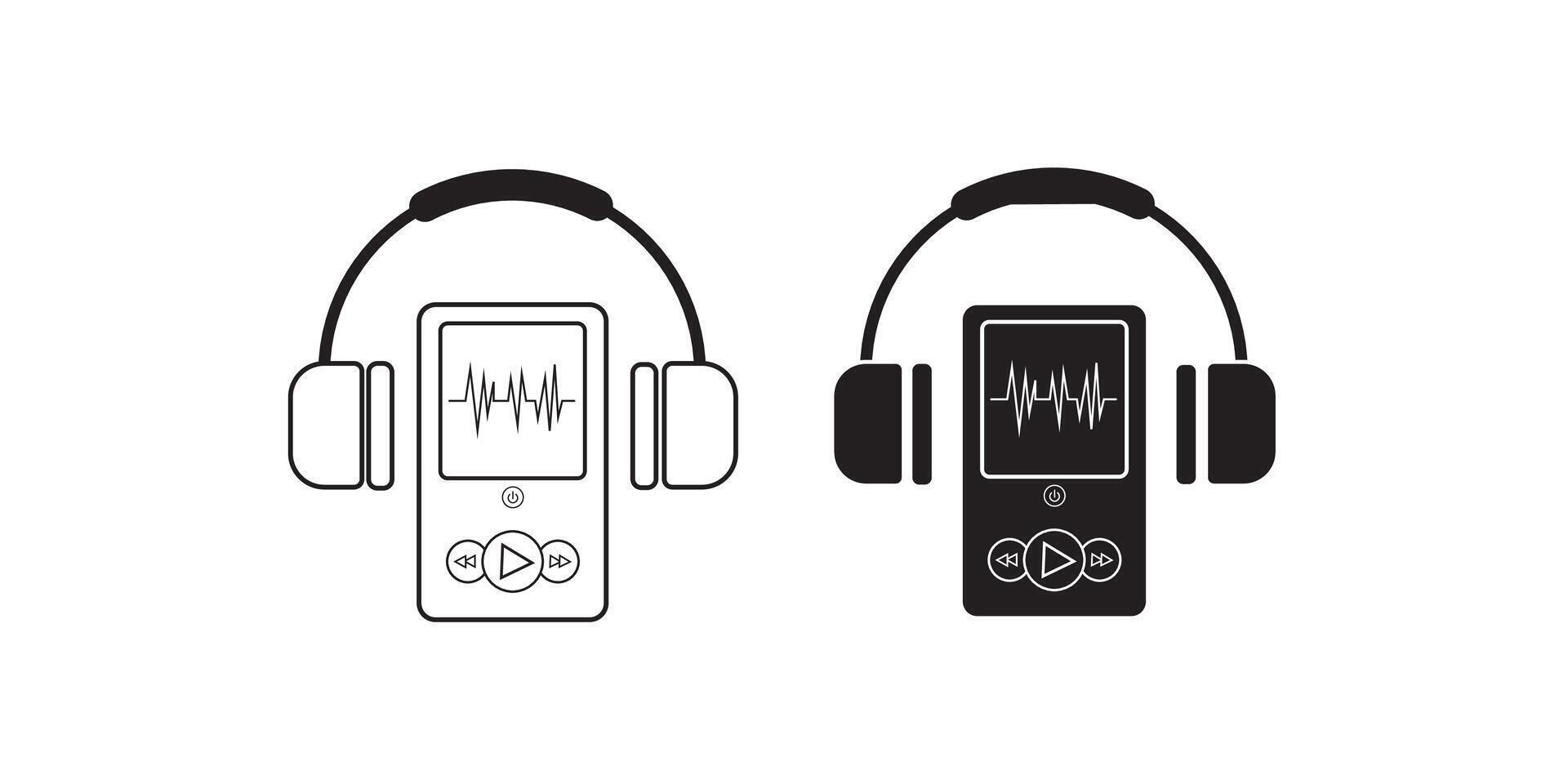 Headphones with smartphone. Icon on colorful buttons vector