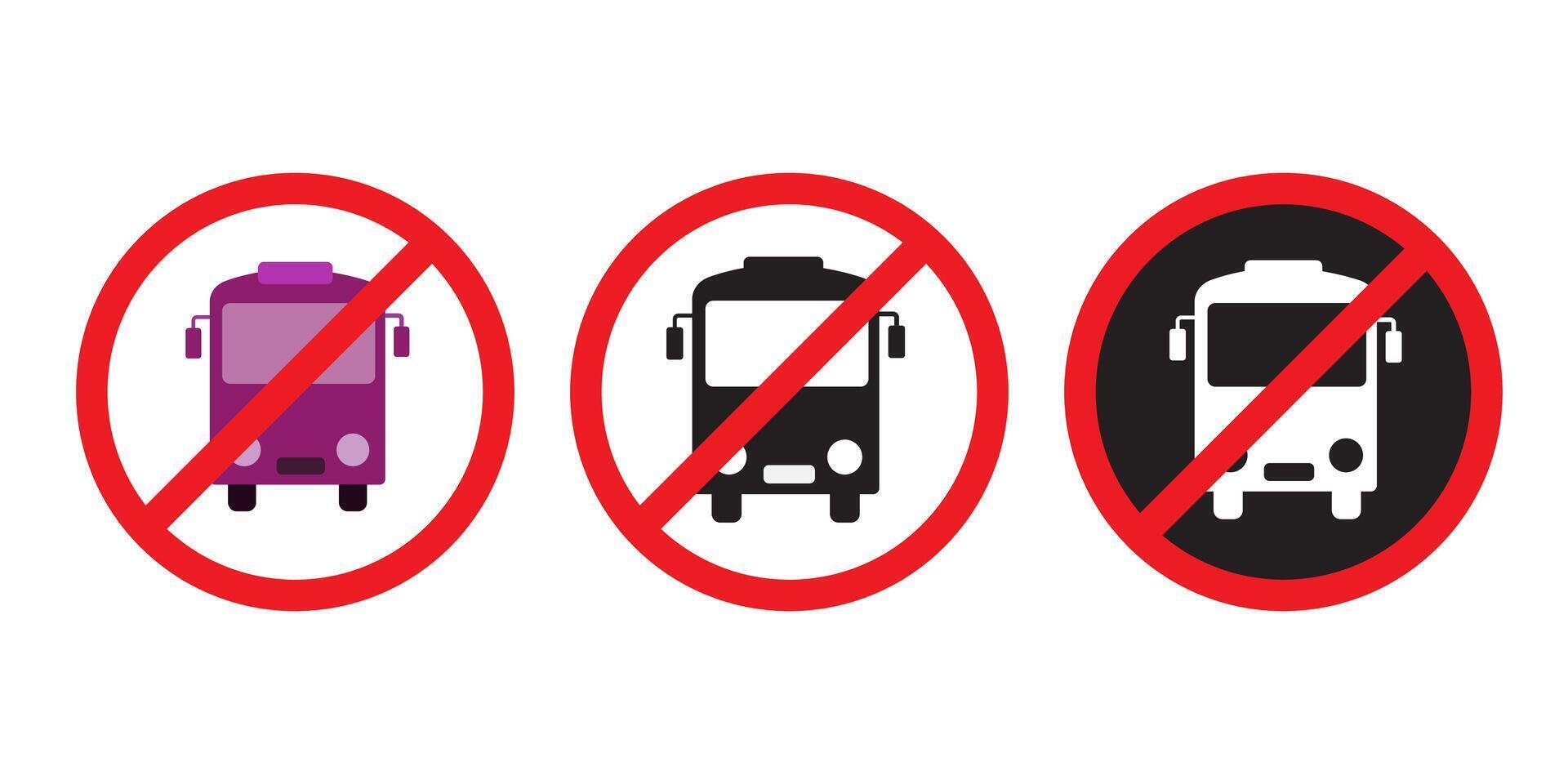 The vehicle is prohibited. No Parking. Trucks and bus are not allowed to travel. Round prohibition sign. vector