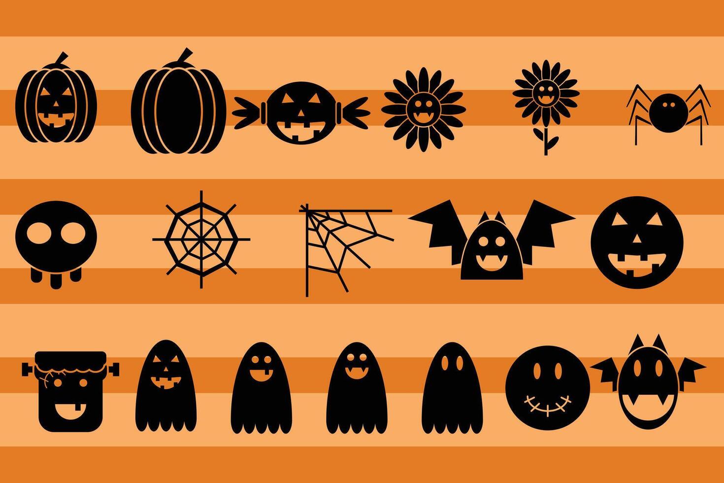 halloween silhouette element icon vector