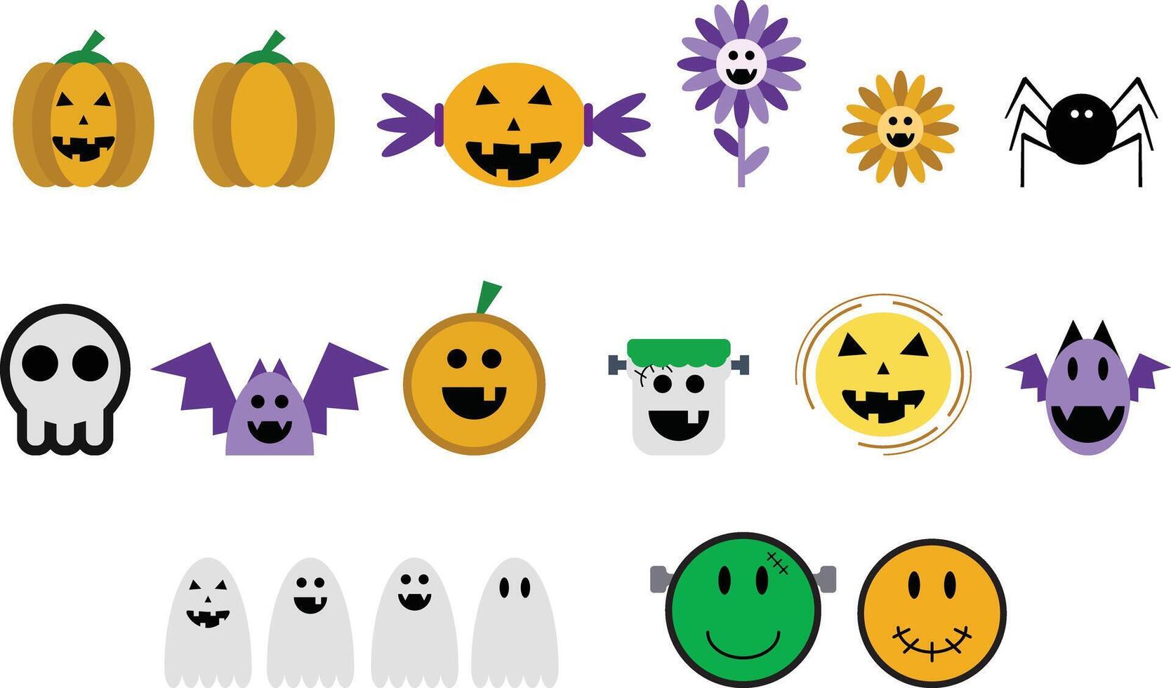 halloween element monster icon vector