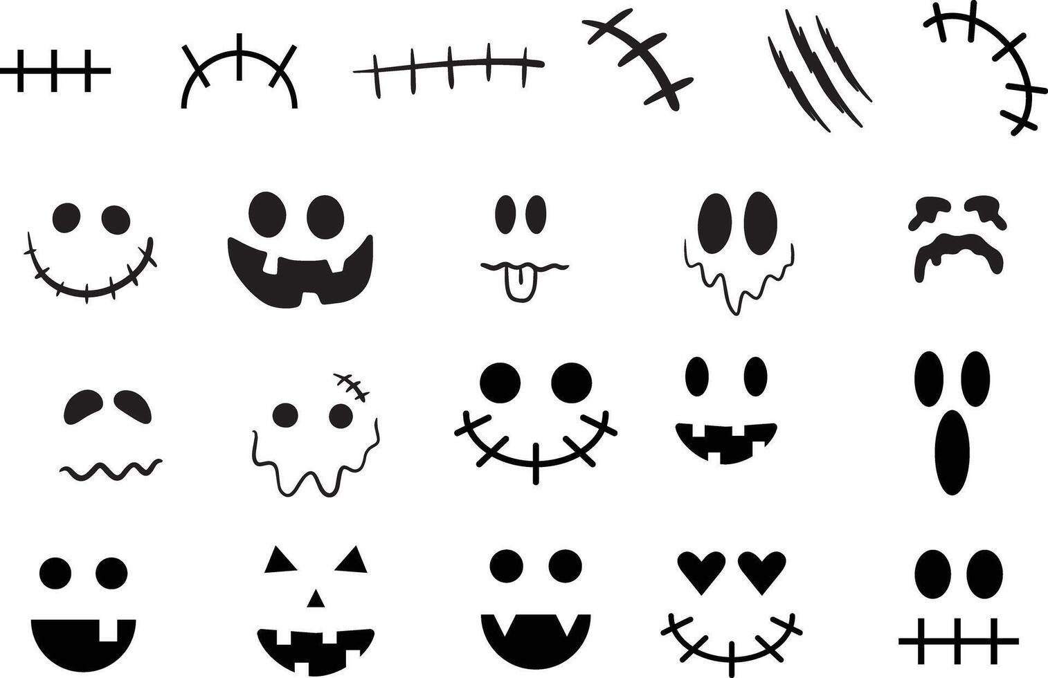 scary face halloween scar vector