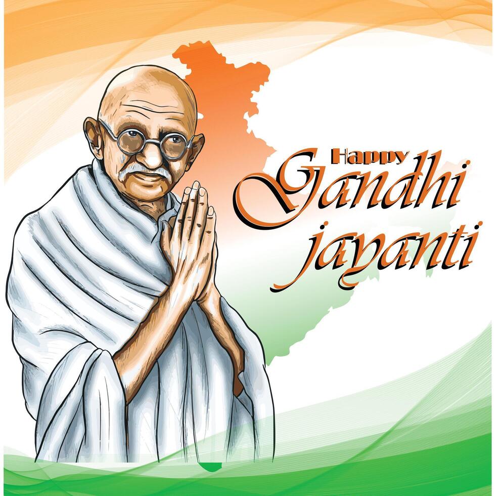 Happy gandhi jayanti social media poster vector