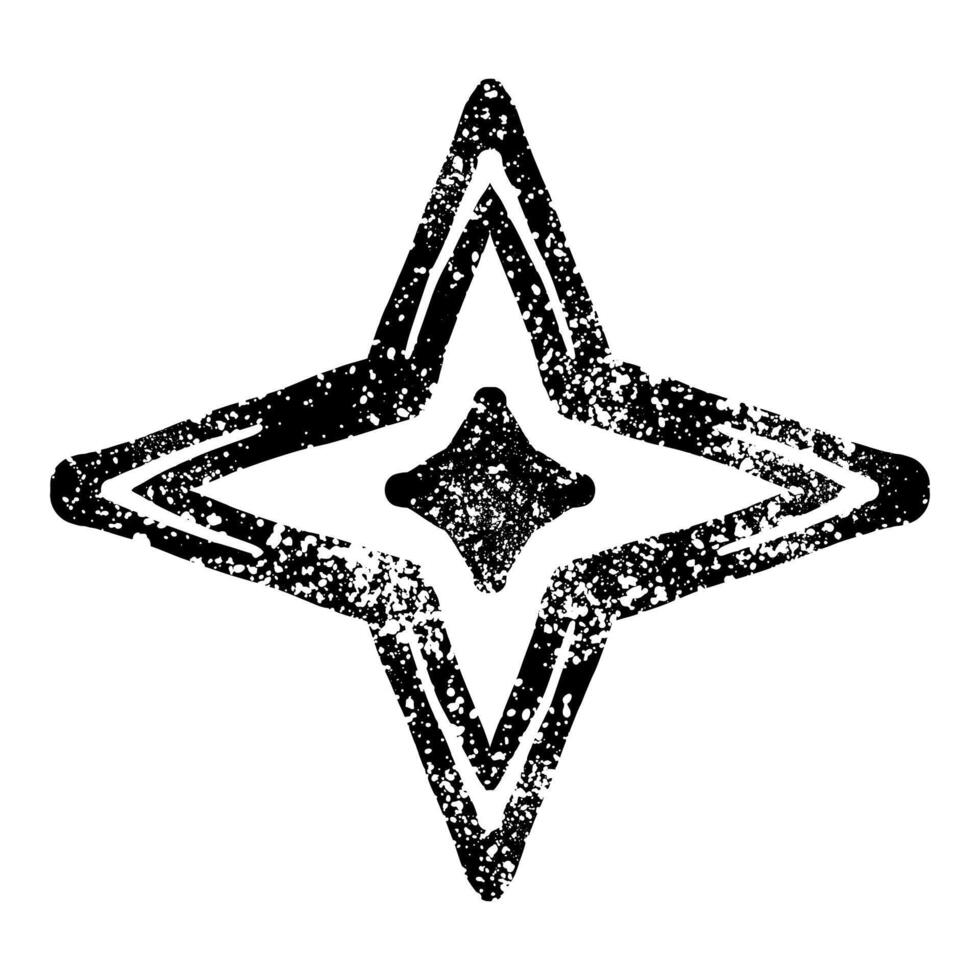 Star shape with grunge texture vector