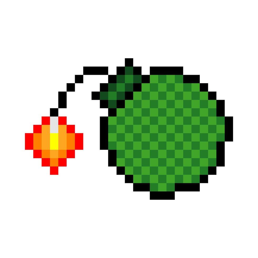 Bomb weapon in pixel art style vector