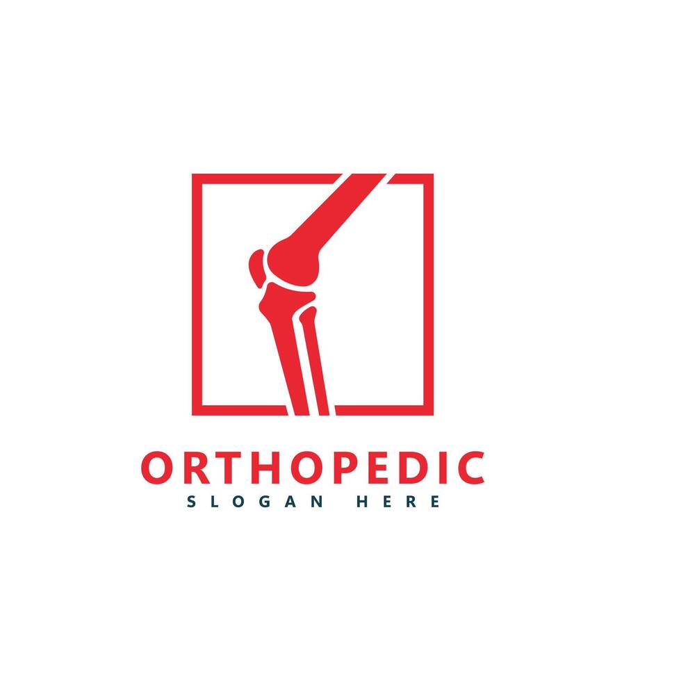 Orthopedic Logo Design with Knee Joint Symbol - Medical and Healthcare Icon vector
