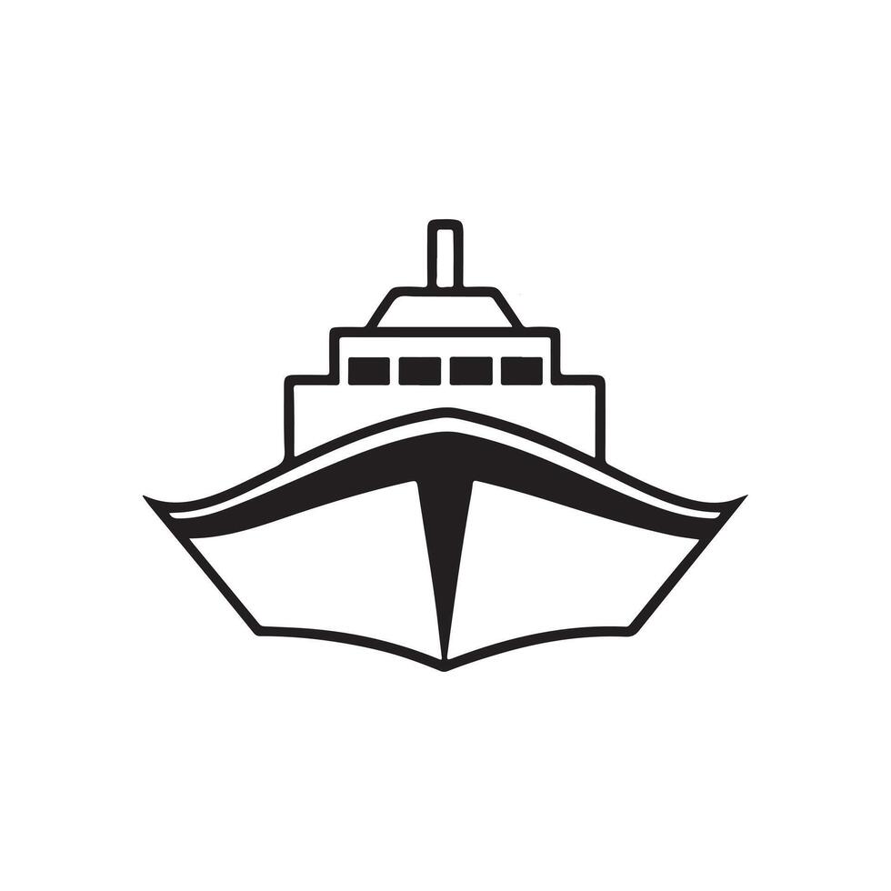 ship icon art silhouette. vector